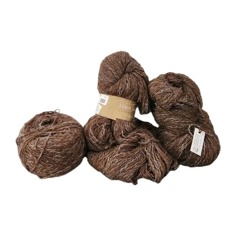 Robin Turner Peruvian Tweed Yarn Lot Alpaca DK Brown Blue Ridge 600 Yds Skeins